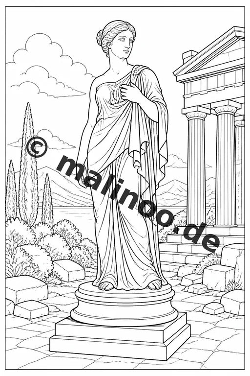 Griechenland Malbuch 20 Ausmalbilder PDF Download digital – Vorschaubild 2