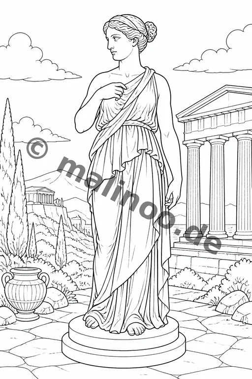 Griechenland Malbuch 20 Ausmalbilder PDF Download – Vorschaubild 2