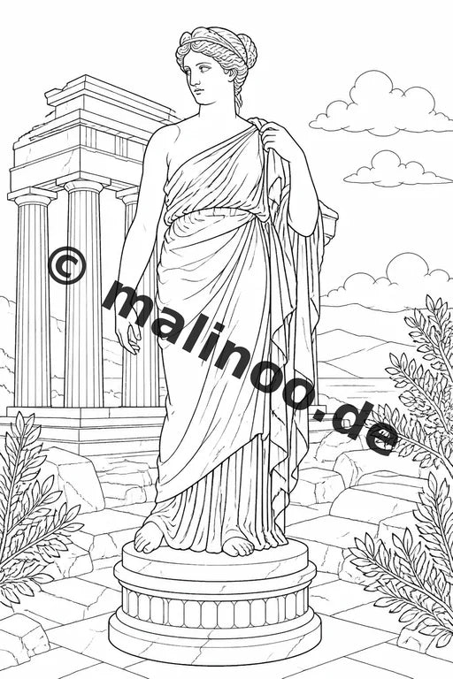 Griechenland Malbuch 20 Ausmalbilder PDF Download digital – Vorschaubild 2