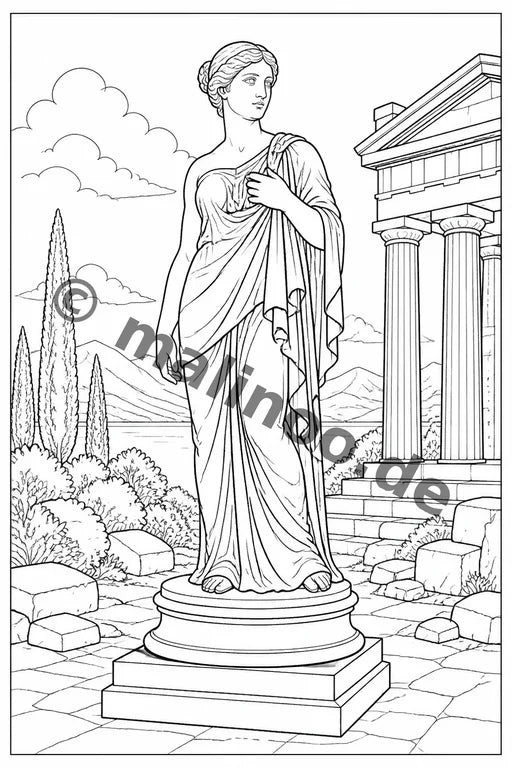 Griechenland Malbuch 20 Ausmalbilder PDF Download – Vorschaubild 2