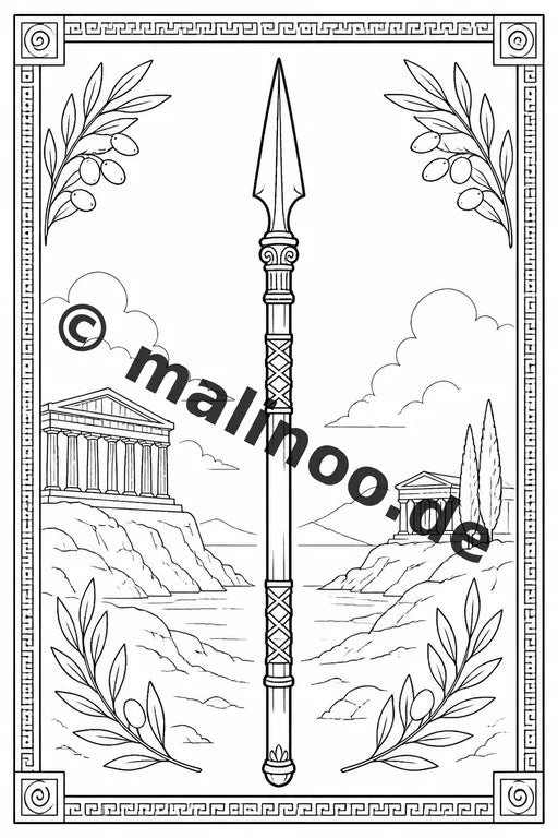 Griechenland Malbuch 20 Ausmalbilder PDF Download digital – Vorschaubild 3