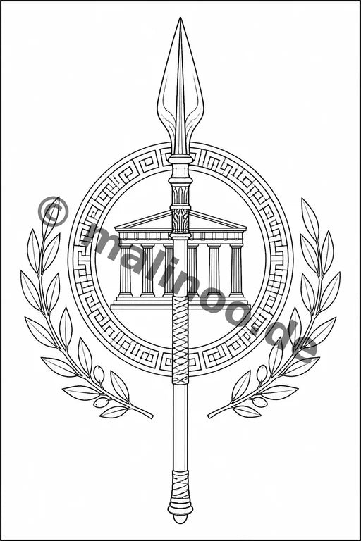 Griechenland Malbuch 20 Ausmalbilder PDF Download – Vorschaubild 3