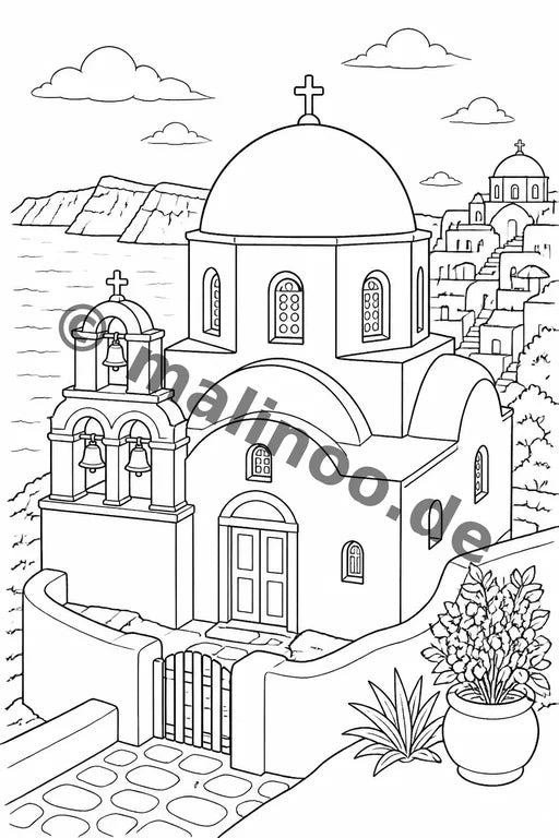 Griechenland Malbuch 20 Ausmalbilder gedruckt+gebunden – Vorschaubild 10