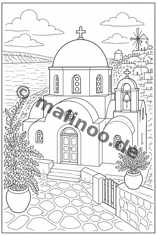 Griechenland Malbuch 20 Ausmalbilder gedruckt+gebunden – Vorschaubild 10