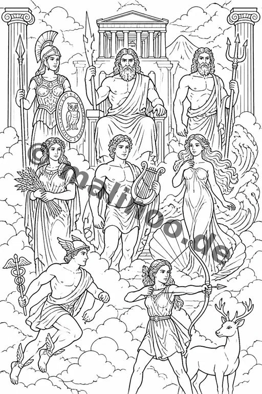 Griechenland Malbuch 20 Ausmalbilder gedruckt+gebunden – Vorschaubild 7