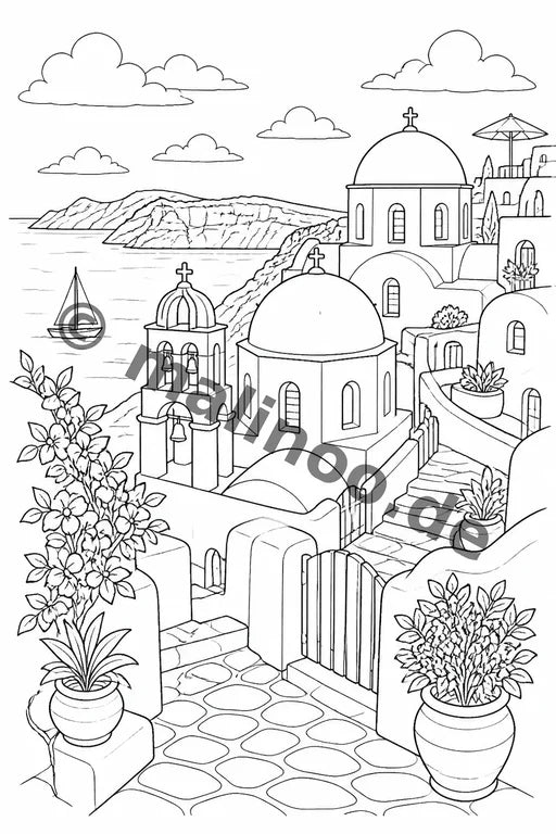 Griechenland Malbuch 20 Ausmalbilder gedruckt+lose – Vorschaubild 9