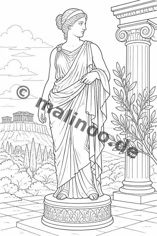 Griechenland Malbuch 50 Ausmalbilder PDF Download – Vorschaubild 2