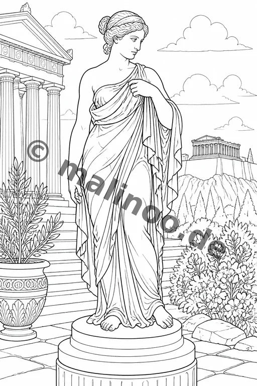 Griechenland Malbuch 50 Ausmalbilder PDF Download – Vorschaubild 2