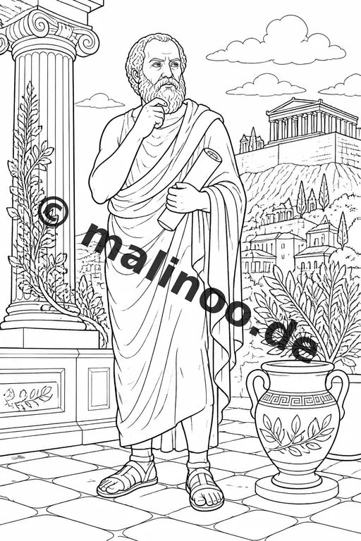 Griechenland Malbuch 50 Ausmalbilder PDF Download digital – Vorschaubild 5