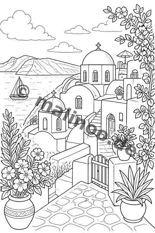 Griechenland Malbuch 50 Ausmalbilder gedruckt+gebunden – Vorschaubild 9