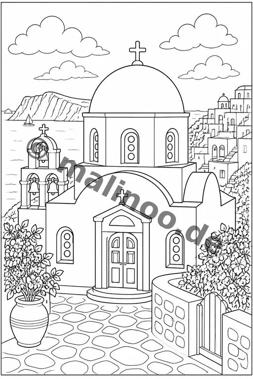 Griechenland Malbuch 50 Ausmalbilder gedruckt+lose – Vorschaubild 10