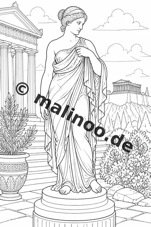 Griechenland Malbuch 50 Ausmalbilder gedruckt, ungebunden – Vorschaubild 2