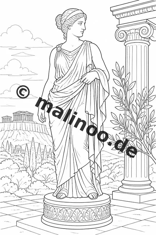 Griechenland Malbuch 50 Ausmalbilder gedruckt, ungebunden – Vorschaubild 2