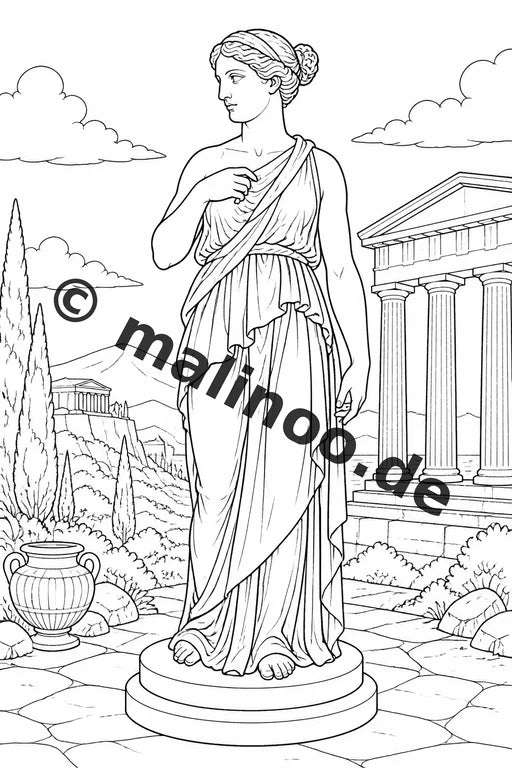 Griechenland Malbuch 50 Ausmalbilder gedruckt, ungebunden – Vorschaubild 2