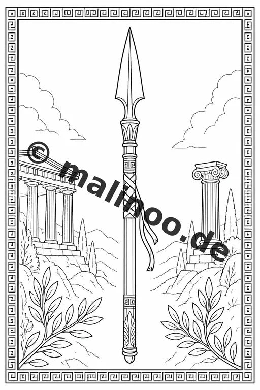 Griechenland Malbuch 50 Ausmalbilder gedruckt, ungebunden – Vorschaubild 3