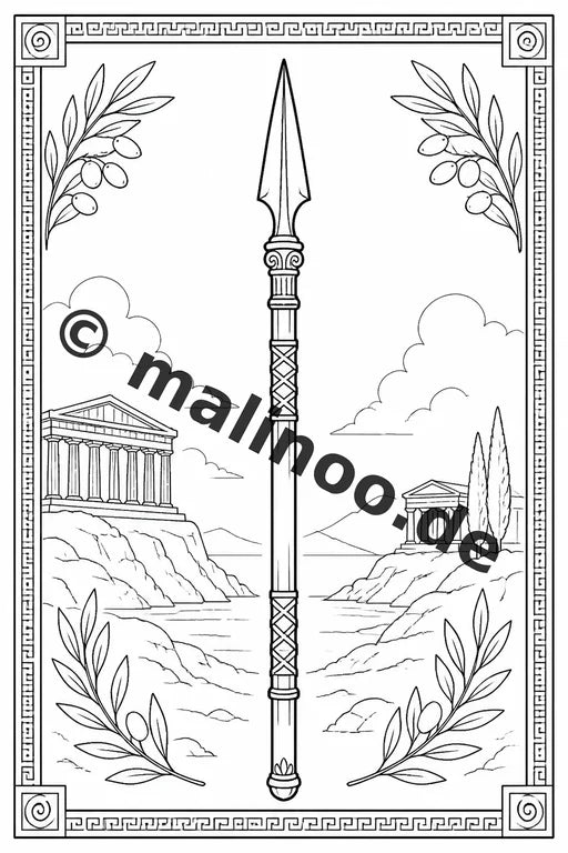 Griechenland Malbuch 50 Ausmalbilder gedruckt, ungebunden – Vorschaubild 3