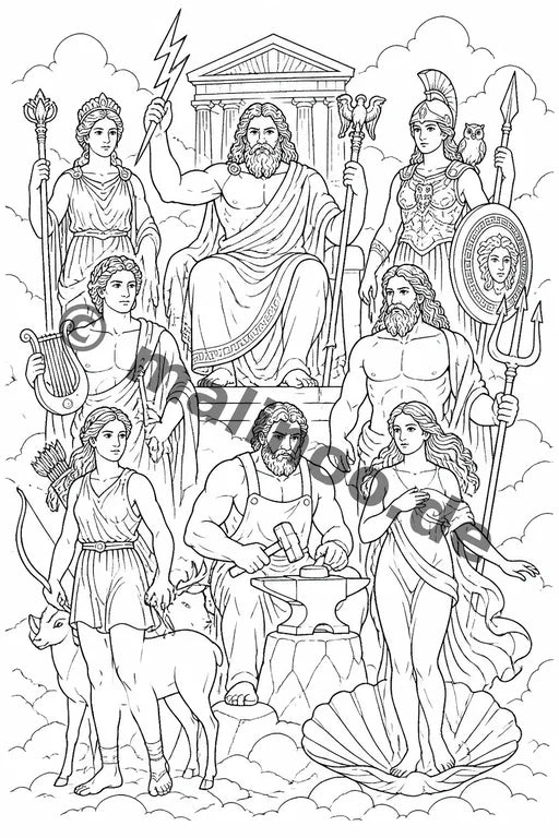 Griechenland Malbuch 50 Ausmalbilder gedruckt+lose – Vorschaubild 7