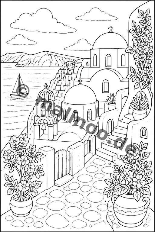 Griechenland Malbuch 50 Ausmalbilder gedruckt+lose – Vorschaubild 9