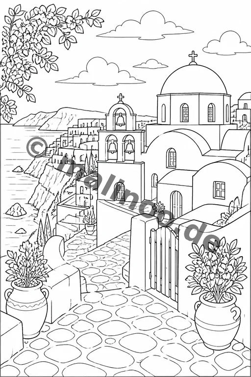 Griechenland Malbuch 50 Ausmalbilder gedruckt+lose – Vorschaubild 9
