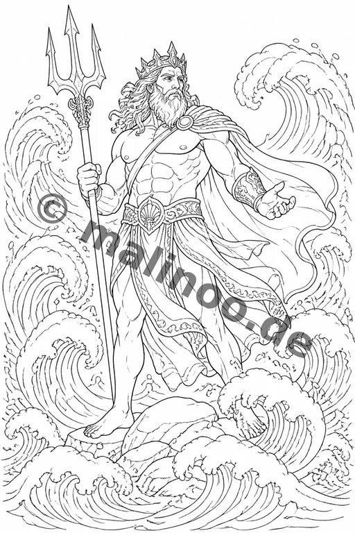 Griechische Götter Malbuch 100 Ausmalbilder gedruckt+lose – Vorschaubild 2