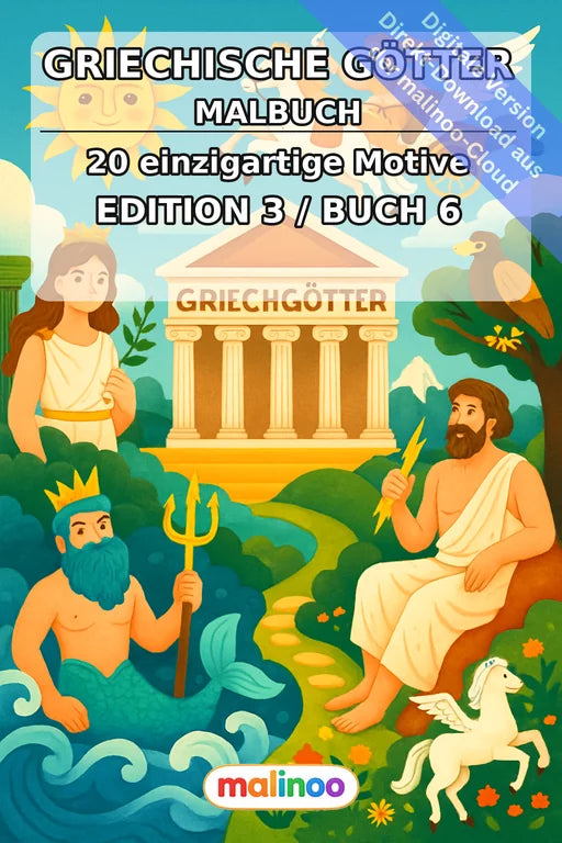 Griechische Götter Malbuch 20 Ausmalbilder PDF Download digital – Cover