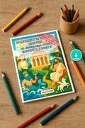 Griechische Götter Malbuch 20 Ausmalbilder PDF Download digital – Mockup-Ansicht