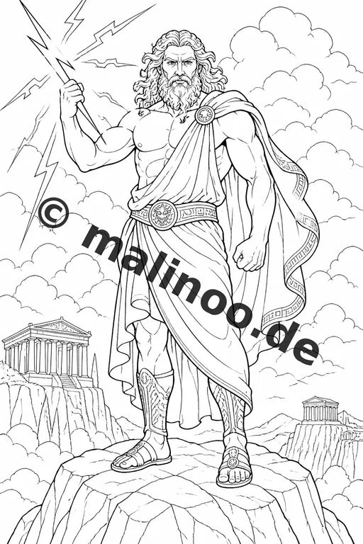 Griechische Götter Malbuch 20 Ausmalbilder PDF Download digital – Vorschaubild 1