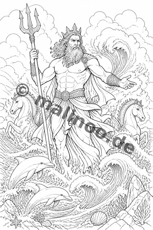 Griechische Götter Malbuch 20 Ausmalbilder PDF Download – Vorschaubild 2