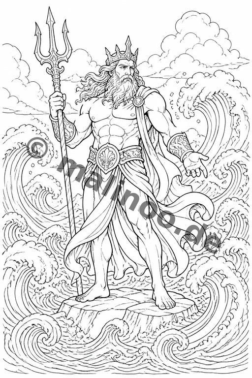 Griechische Götter Malbuch 20 Ausmalbilder PDF Download – Vorschaubild 2