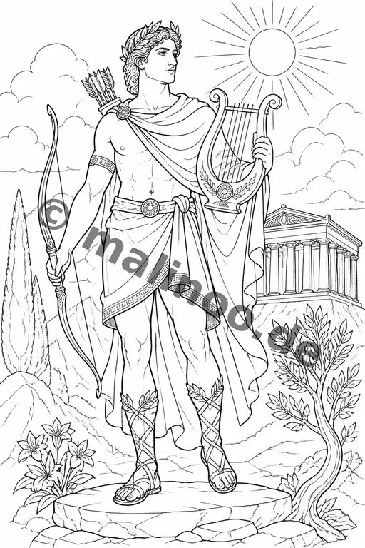 Griechische Götter Malbuch 20 Ausmalbilder PDF Download – Vorschaubild 4