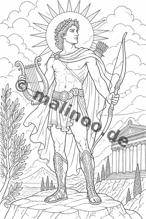 Griechische Götter Malbuch 20 Ausmalbilder PDF Download – Vorschaubild 4
