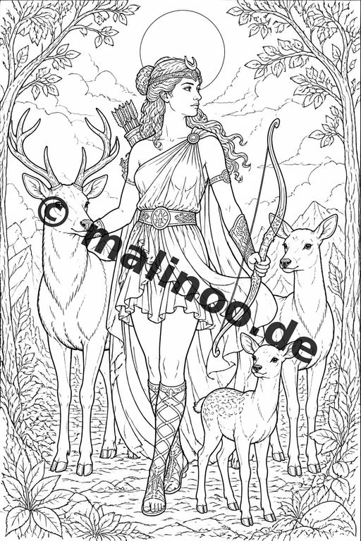 Griechische Götter Malbuch 20 Ausmalbilder PDF Download digital – Vorschaubild 5