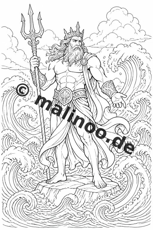 Griechische Götter Malbuch 20 Ausmalbilder gedruckt, ungebunden – Vorschaubild 2
