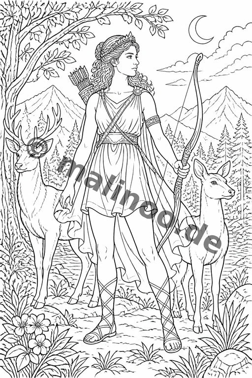Griechische Götter Malbuch 50 Ausmalbilder gedruckt+gebunden – Vorschaubild 5