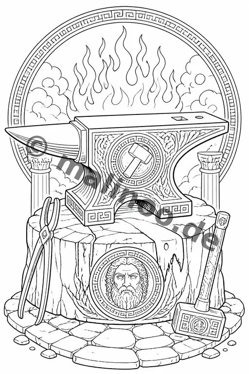 Griechische Götter Malbuch 50 Ausmalbilder gedruckt+lose – Vorschaubild 8