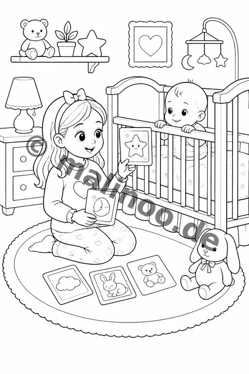 Große Schwester Malbuch 100 Ausmalbilder gedruckt+gebunden – Vorschaubild 7