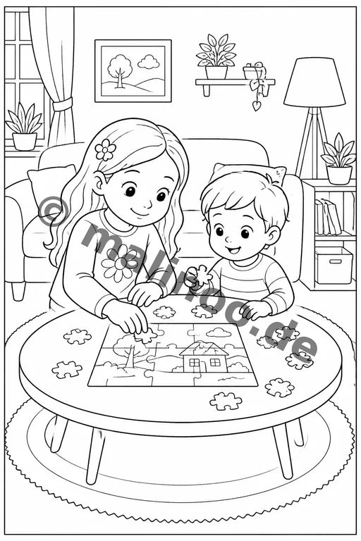Große Schwester Malbuch 100 Ausmalbilder gedruckt+gebunden – Vorschaubild 8