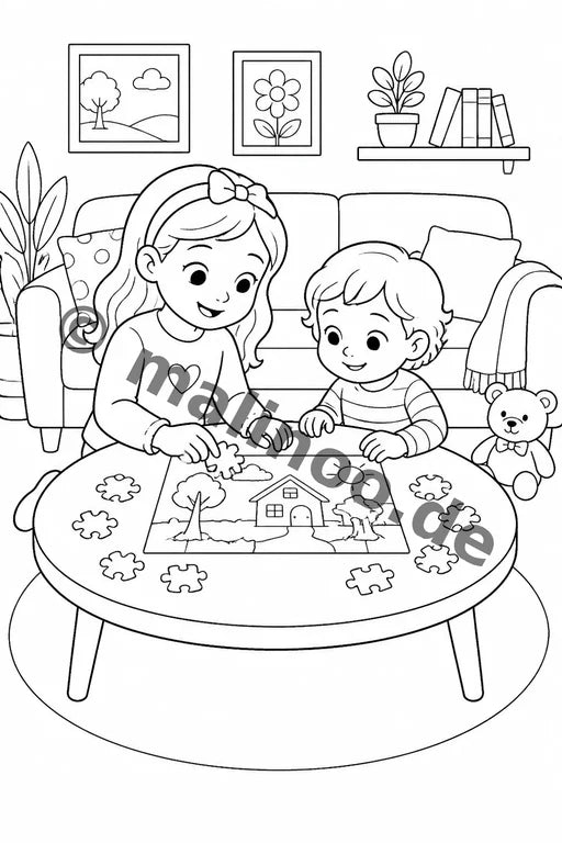 Große Schwester Malbuch 100 Ausmalbilder gedruckt+gebunden – Vorschaubild 8