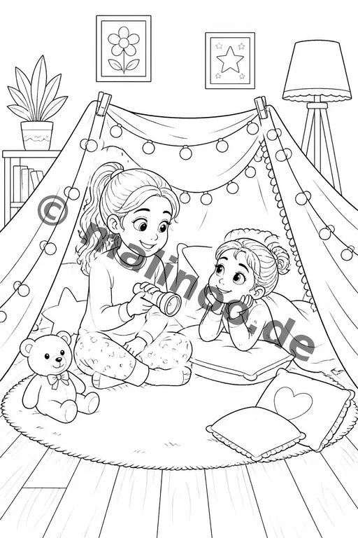 Große Schwester Malbuch 100 Ausmalbilder gedruckt+gebunden – Vorschaubild 9