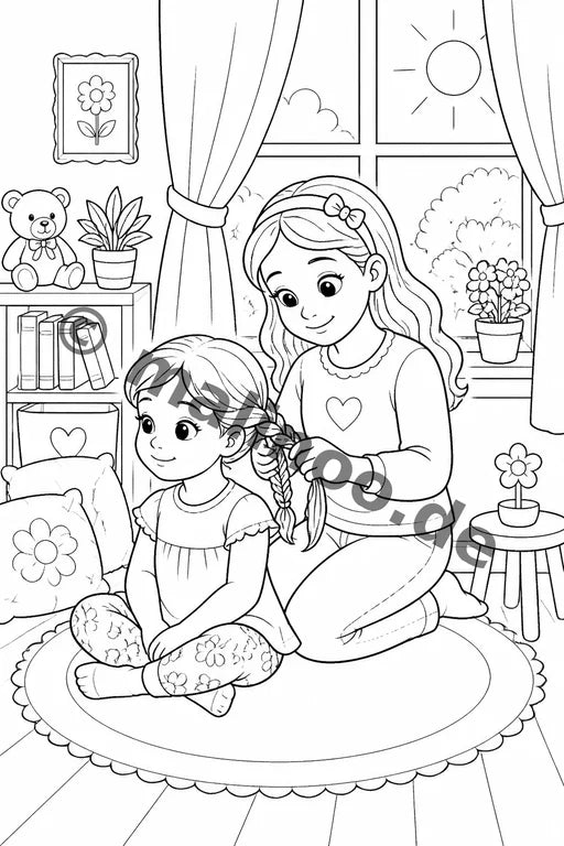 Große Schwester Malbuch 20 Ausmalbilder PDF Download – Vorschaubild 1