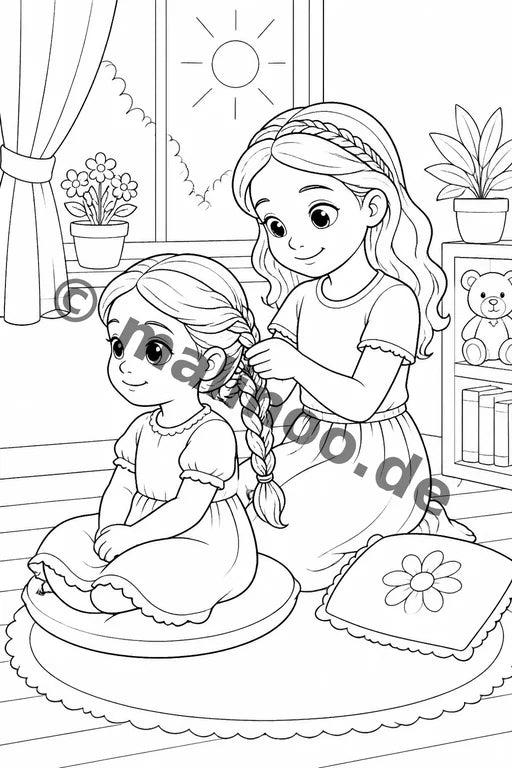 Große Schwester Malbuch 20 Ausmalbilder PDF Download – Vorschaubild 1