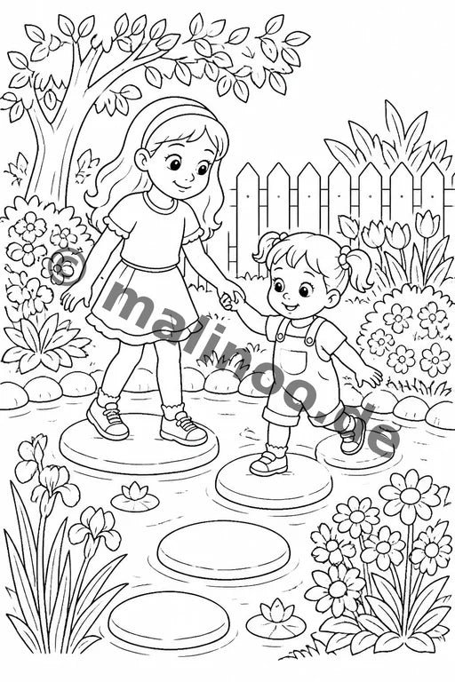 Große Schwester Malbuch 20 Ausmalbilder PDF Download – Vorschaubild 2