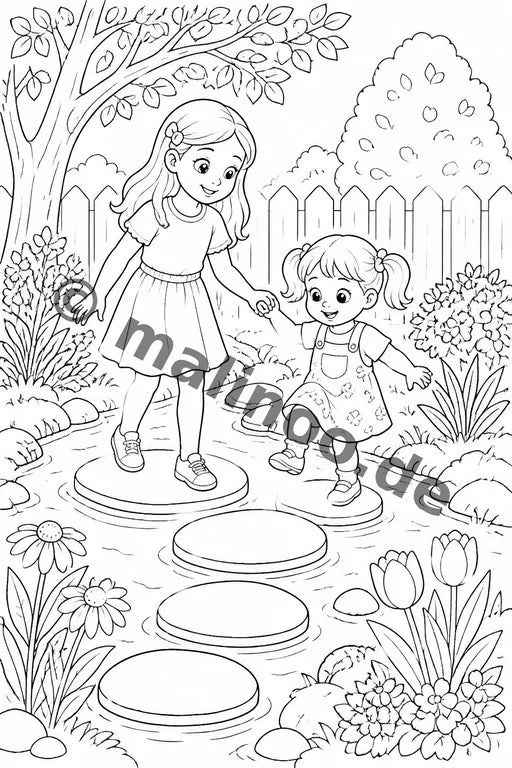 Große Schwester Malbuch 20 Ausmalbilder PDF Download – Vorschaubild 2