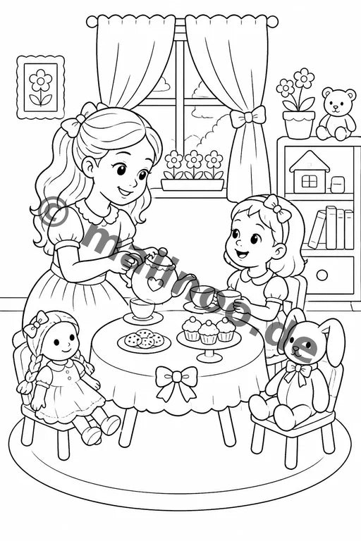 Große Schwester Malbuch 20 Ausmalbilder PDF Download – Vorschaubild 4