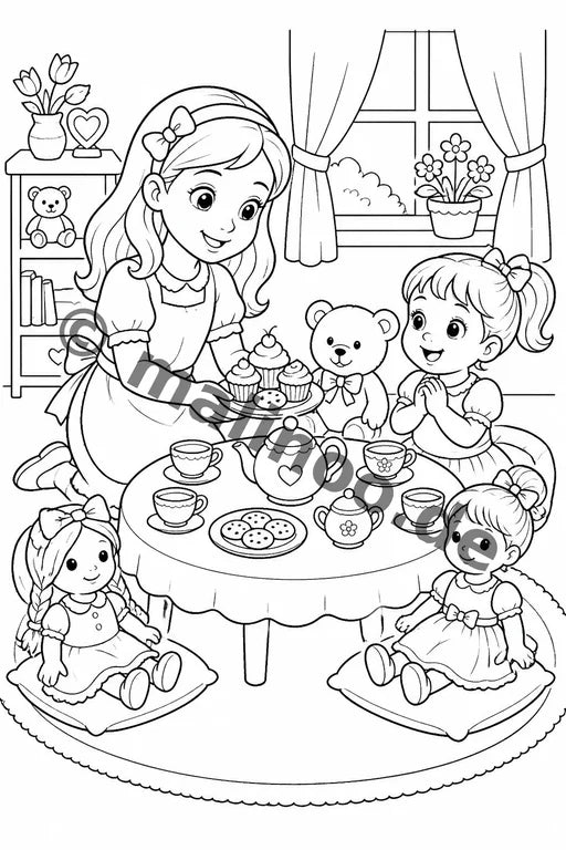 Große Schwester Malbuch 20 Ausmalbilder PDF Download – Vorschaubild 4