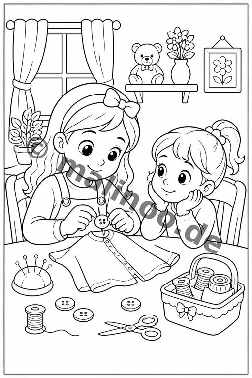 Große Schwester Malbuch 20 Ausmalbilder gedruckt+gebunden – Vorschaubild 6