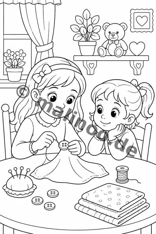 Große Schwester Malbuch 20 Ausmalbilder gedruckt+gebunden – Vorschaubild 6