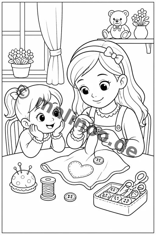 Große Schwester Malbuch 20 Ausmalbilder gedruckt+gebunden – Vorschaubild 6
