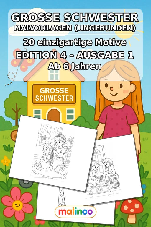 Große Schwester Malbuch 20 Ausmalbilder gedruckt+lose – Cover