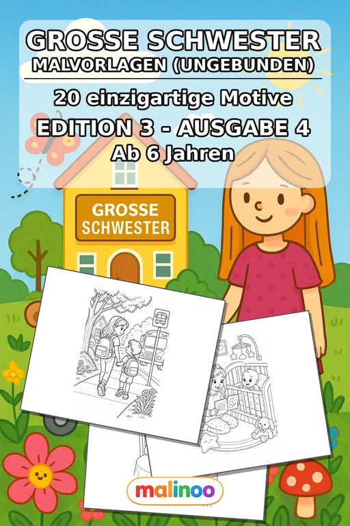 Große Schwester Malbuch 20 Ausmalbilder gedruckt+lose – Cover
